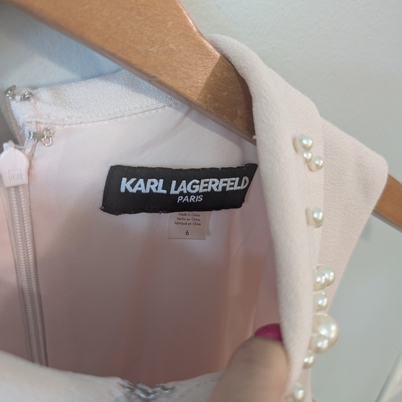 Karl Lagerfeld Pink Sleeveless Sheath Dress with Peter Pan Collar - Picture 3 of 7